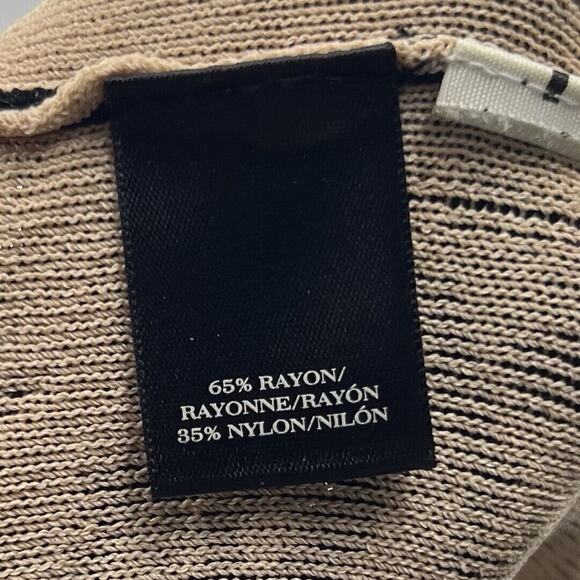 Ann Taylor Black Beige Nude Size L Illusion Floral Button Front Cardigan Sweater - Picture 6 of 6